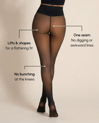 Sheer Illusion Fleece-Lined Tights — fit detail
