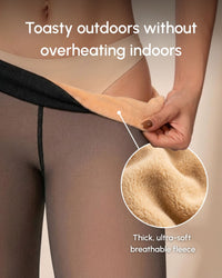 Sheer Illusion Fleece-Lined Tights — compression band