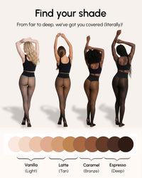 Sheer Illusion Fleece-Lined Tights — shade range